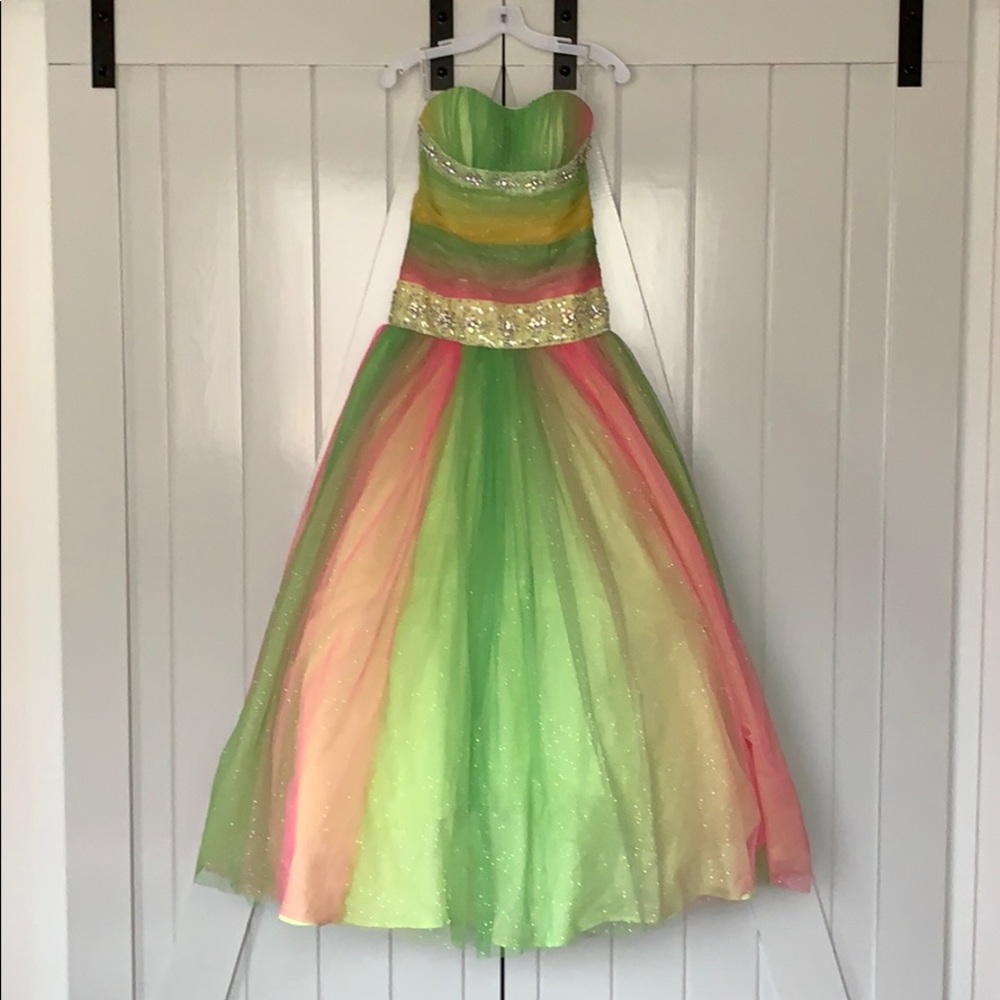 Posh Precious Multi-Colored Formal Prom Dress